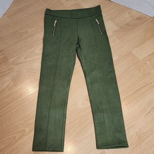 Janie and Jack Faux Suede Green Pull On Pants Kids Size 6